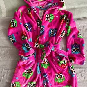 Girl Bath Hooded Robe Owl